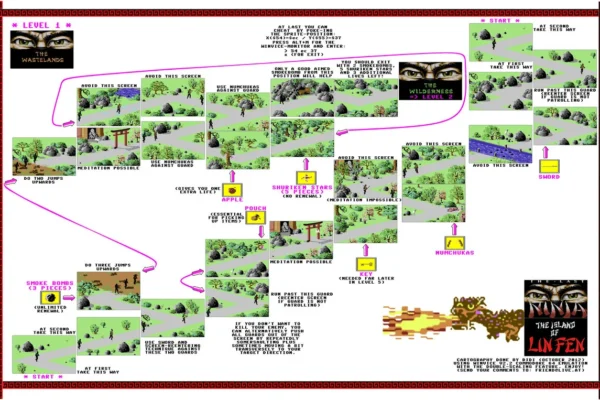 The Last Ninja Map C64 Level 1