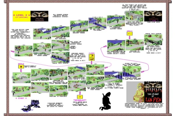 The Last Ninja Map C64 Level 3