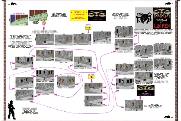 The Last Ninja Map C64 Level 4